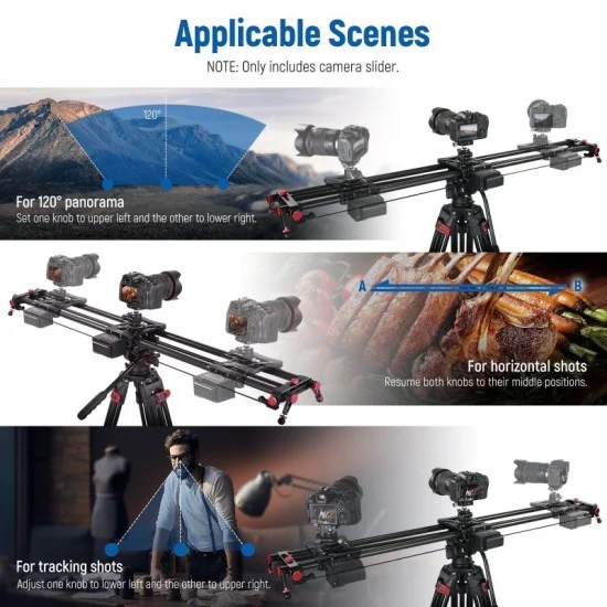 Neore Carbon Fiber Motorized Camera Slider with App and Remote Control - Black